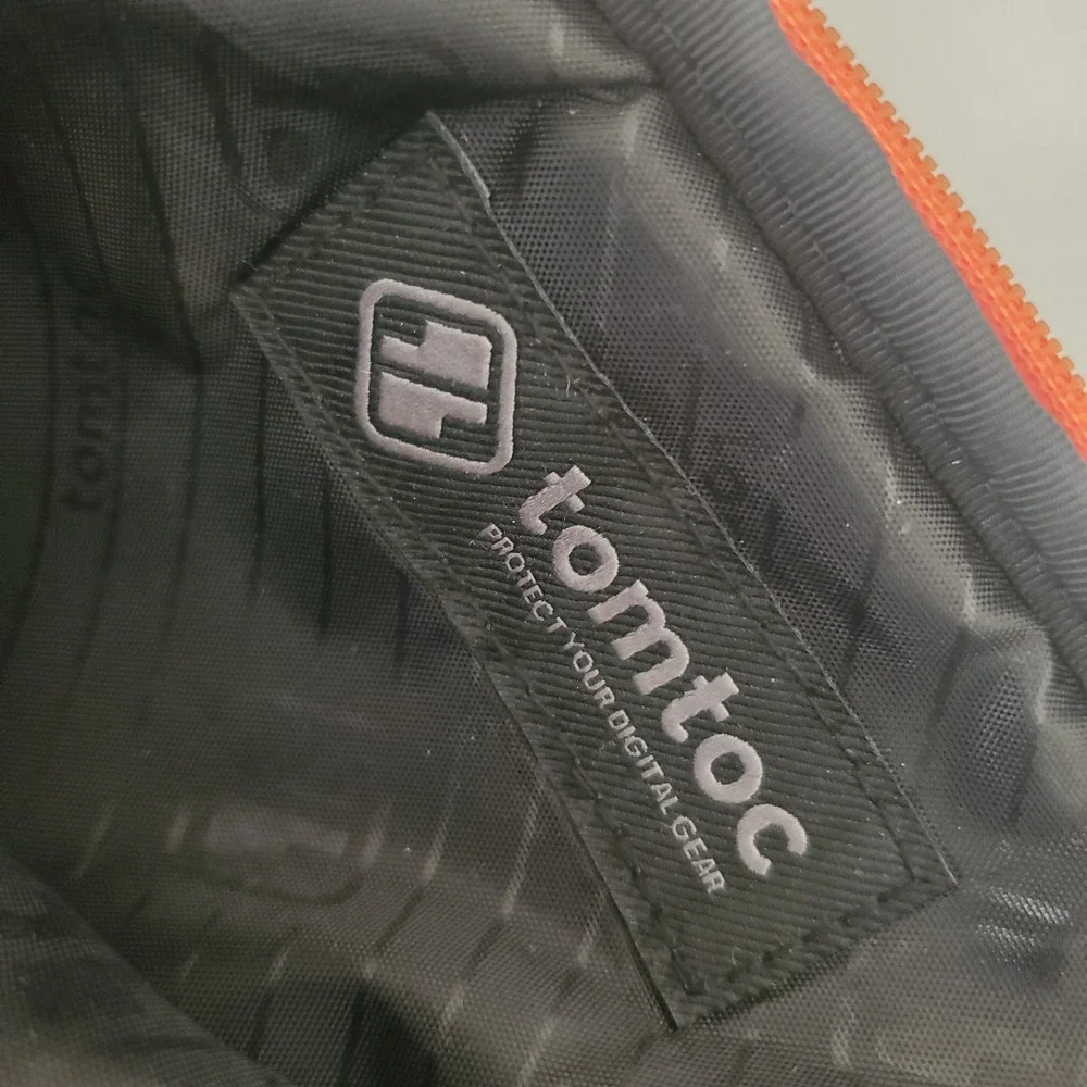 Tomtoc Cordura Sling Bag Grey Orange Accents EDC Crossbody Travel Pack Mens